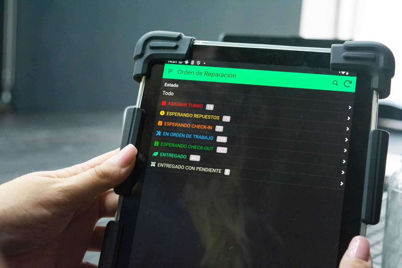Gestión digital en tablets